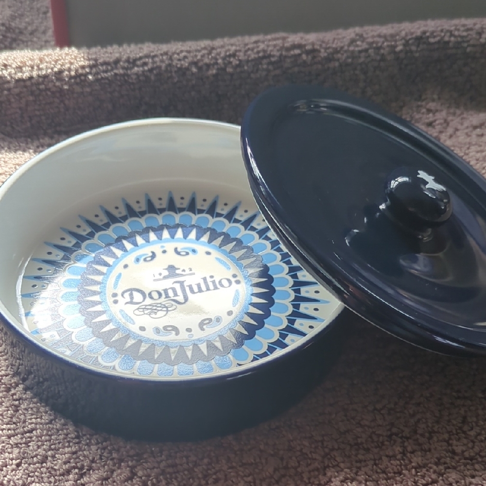 Don Julio 1942 Margarita Salt Bar Tending Blue White Ceramic Dish with Lid - Picture 2 of 8